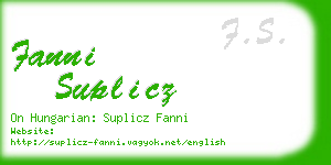fanni suplicz business card